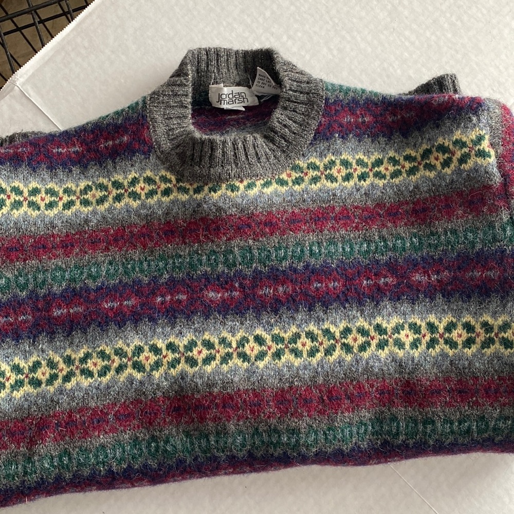 Vintage Shetland wool sweater kids/boys size L- fits adult size XS/S